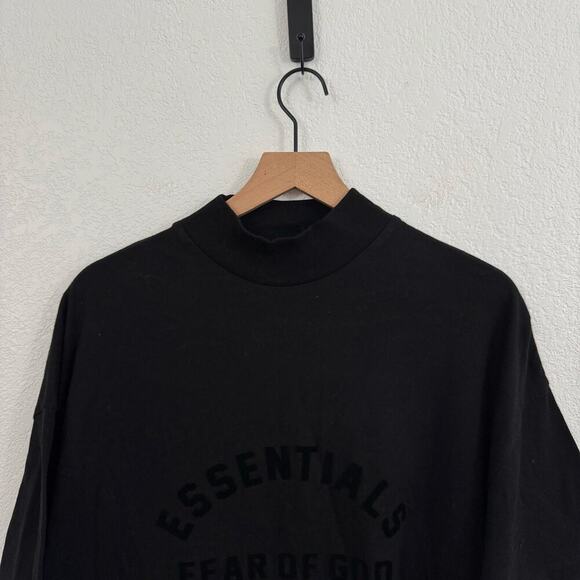 Fear Of God Essentials SS23 Mock Neck Half Sleeve Oversized T-Shirt Jet Black XS - Picture 5 of 12